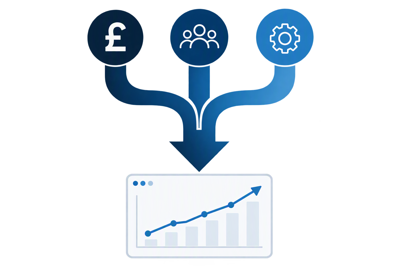 Connected data sources feeding business insights